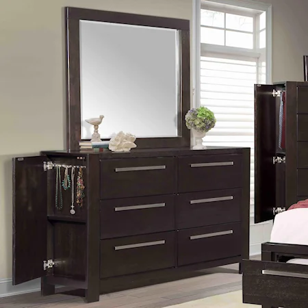 6 Drawer Dresser and Mirror Set